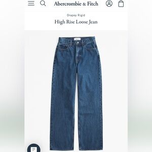 NWT ABERCROMBIE & FITCH The Loose High Rise Denim Jeans Curve Love | 4R